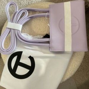 telfar small shopping tote in lavender